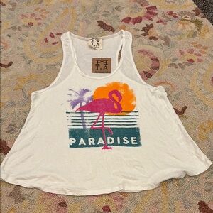 PPLA White Flamingo Paradise Tank Top